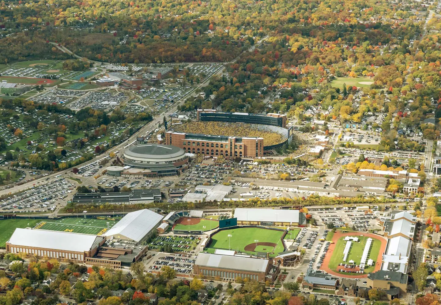 Aerial shot of campus