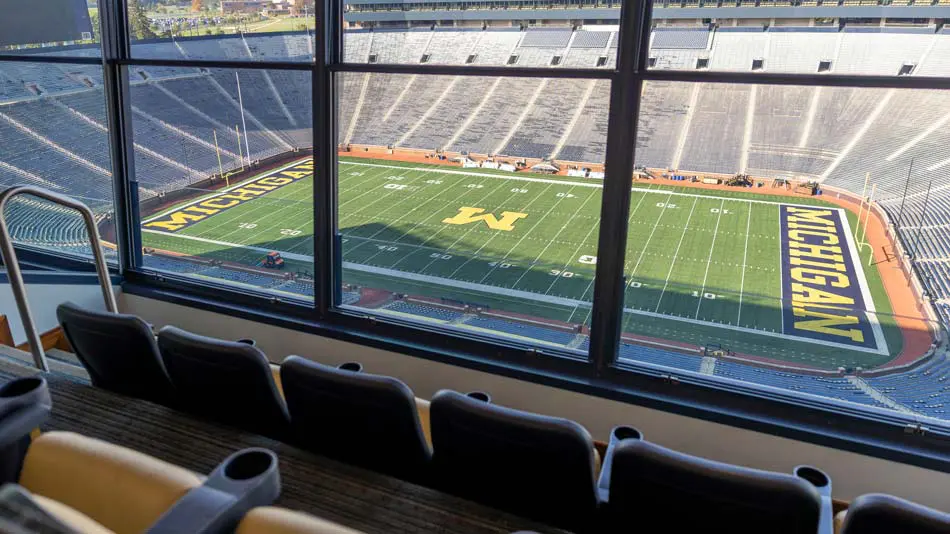 Football field from suite