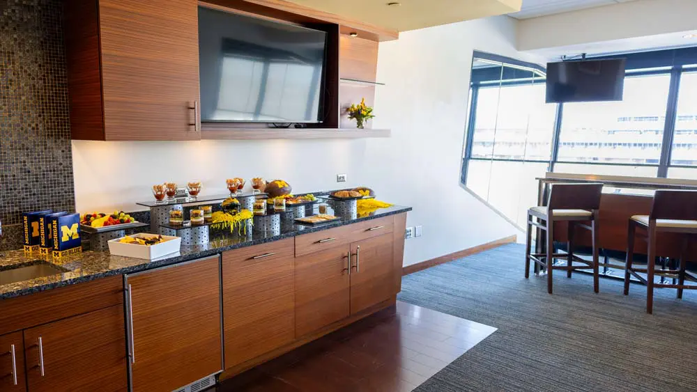 Food spread in suite