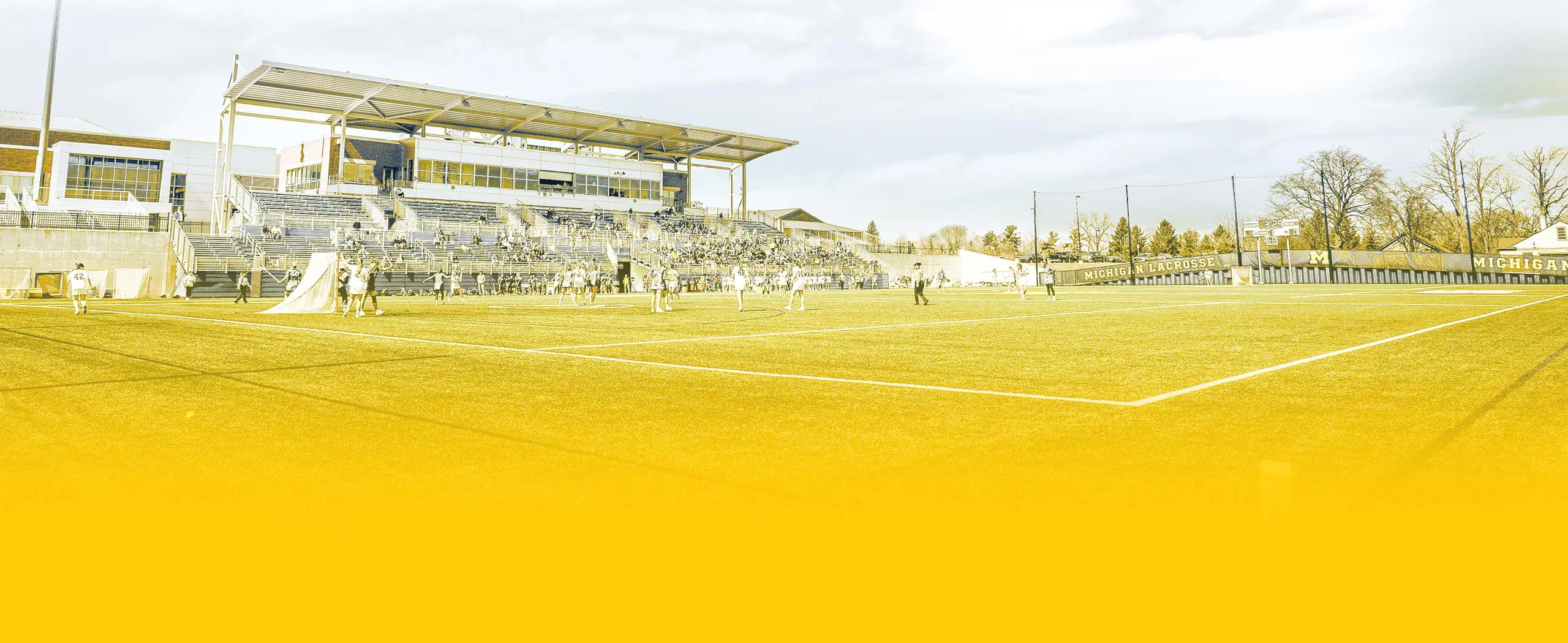 Lacrosse field with players