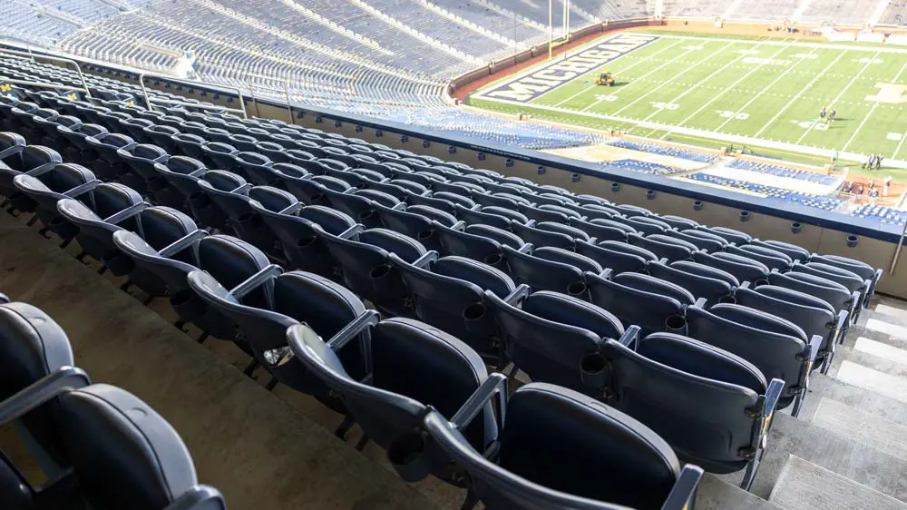 Football field from suite