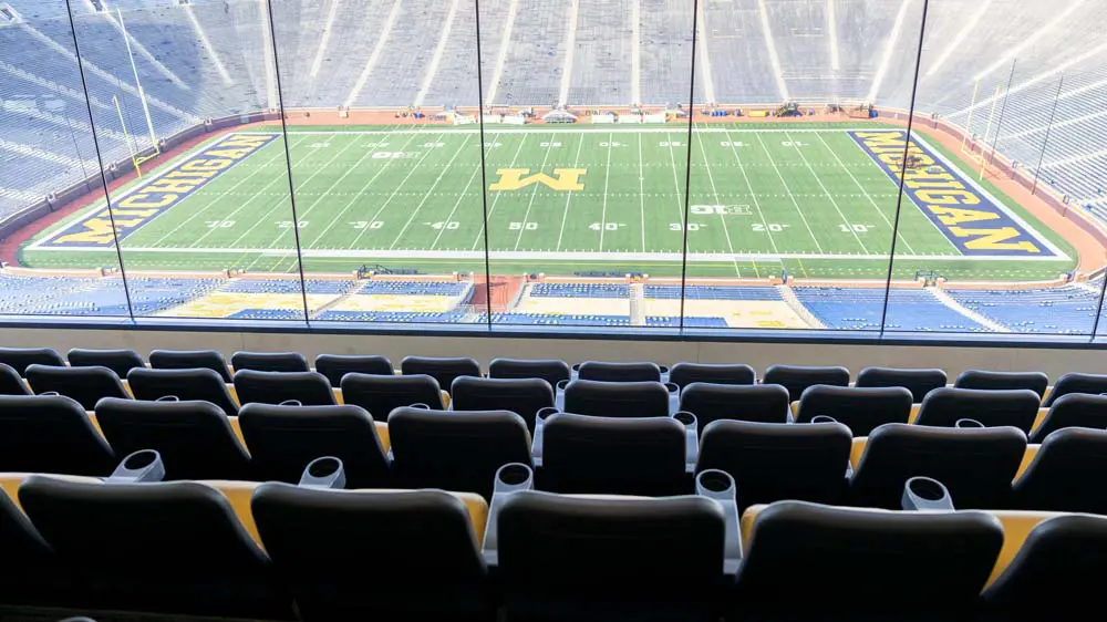 Football field from suite