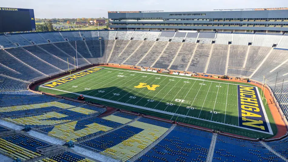 Football field from suite