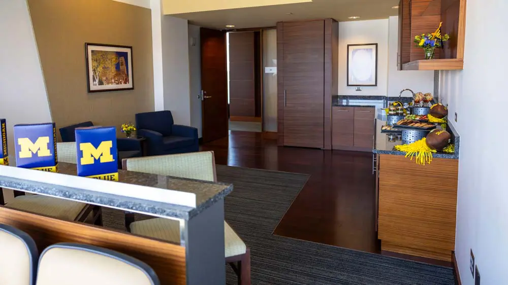 Food spread in suite