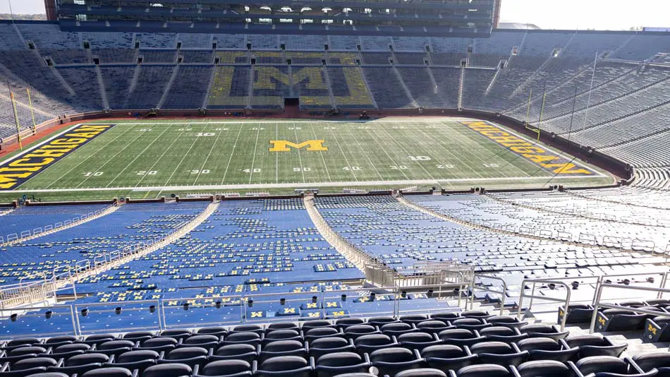 Football field from suite